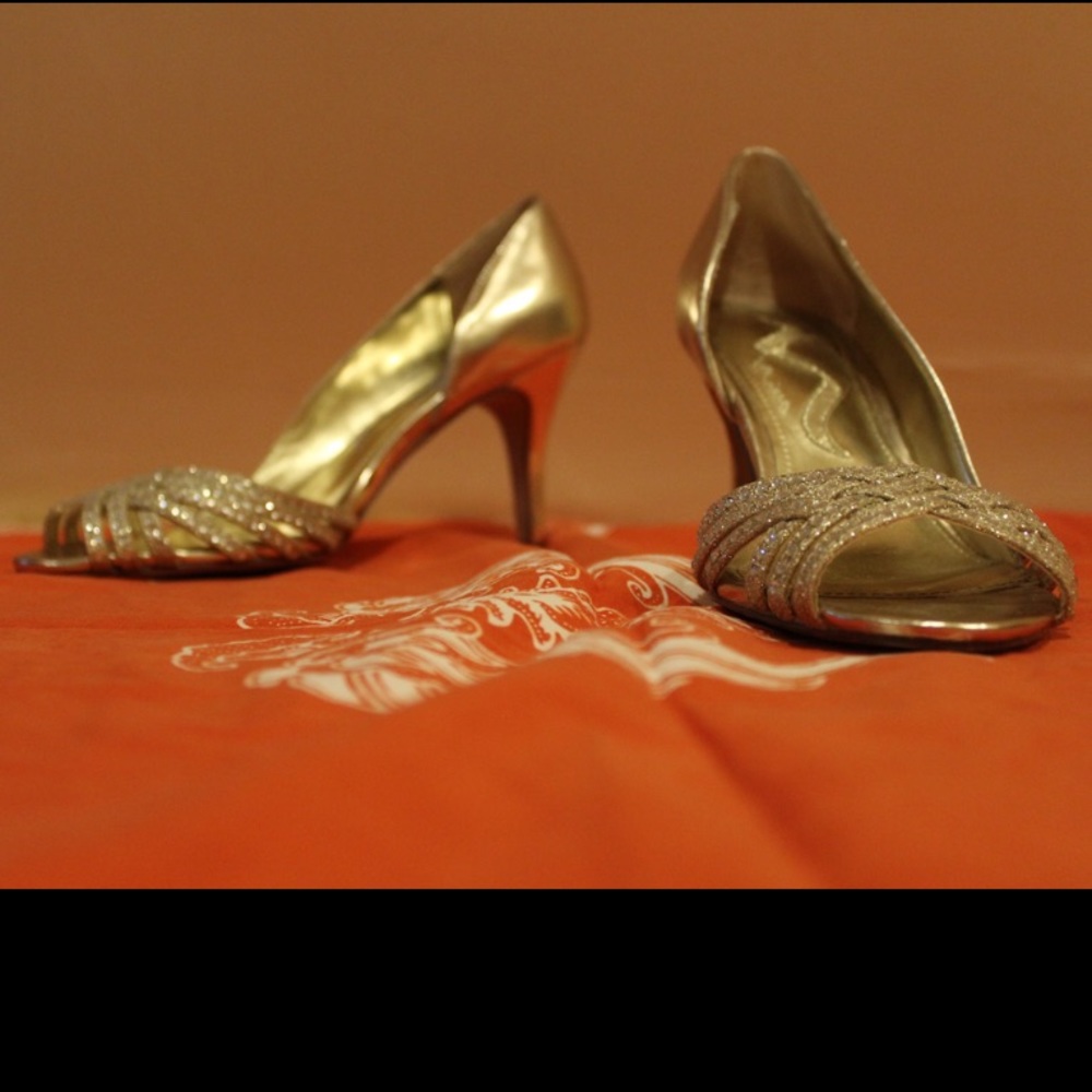 Gold Metallic and Shimmer High Heels